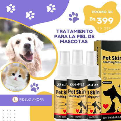 PET SKIN - Tratamiento natural para piel roja, irritada con granitos o dermatitis para mascotas