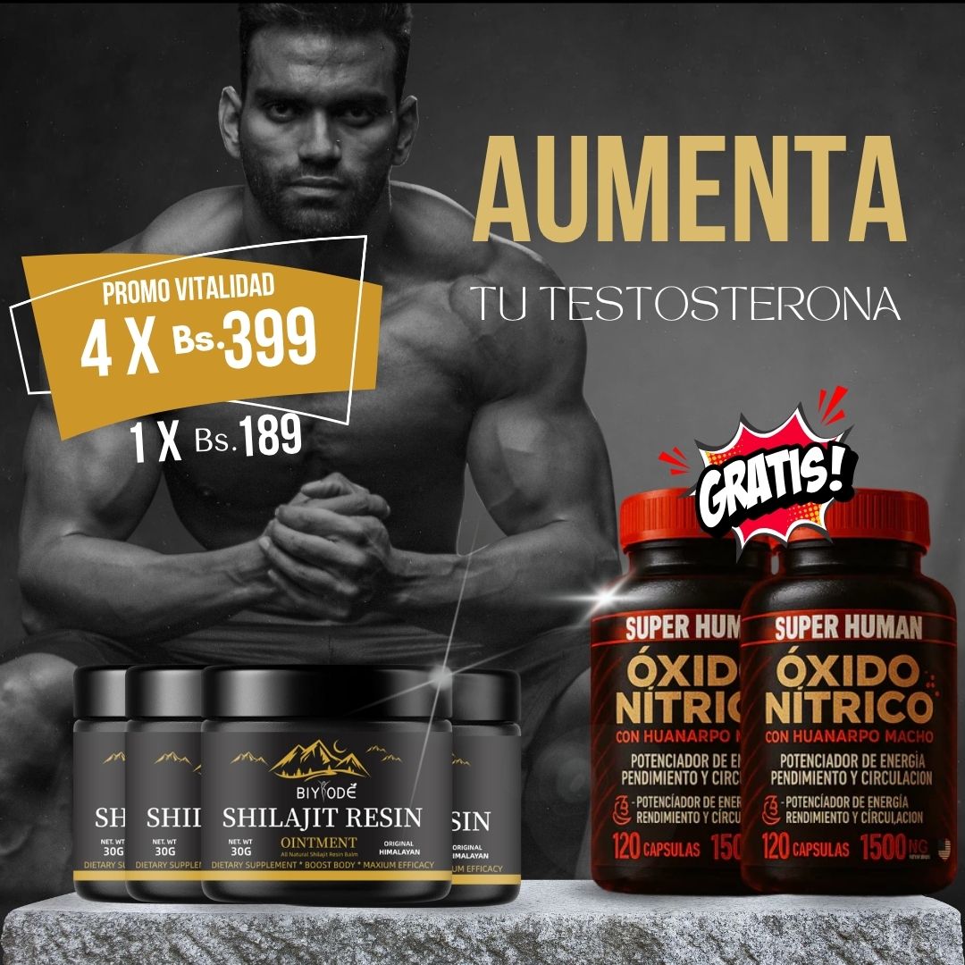 PROMO Shilajit suplemento + Óxido Nítrico potencia