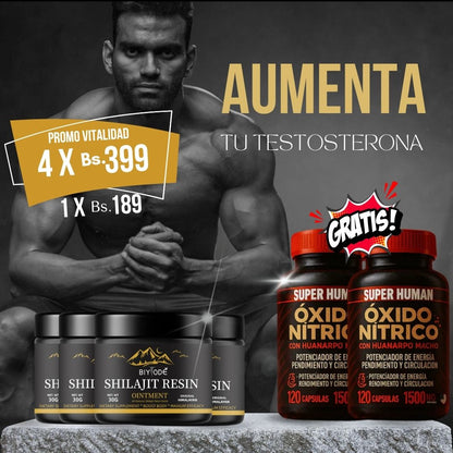 PROMO Shilajit suplemento + Óxido Nítrico potencia