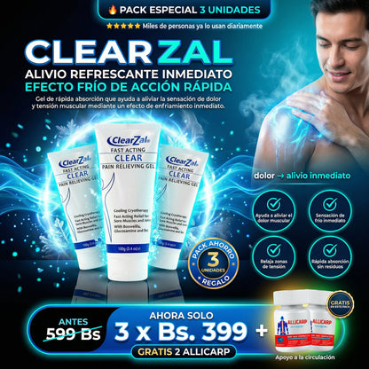 Clear Zal Alivia el dolor muscular y de articulaciones