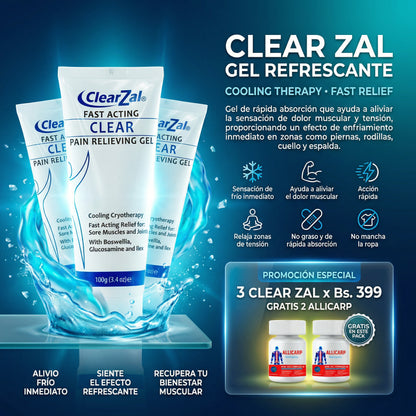 Clear Zal Alivia el dolor muscular y de articulaciones